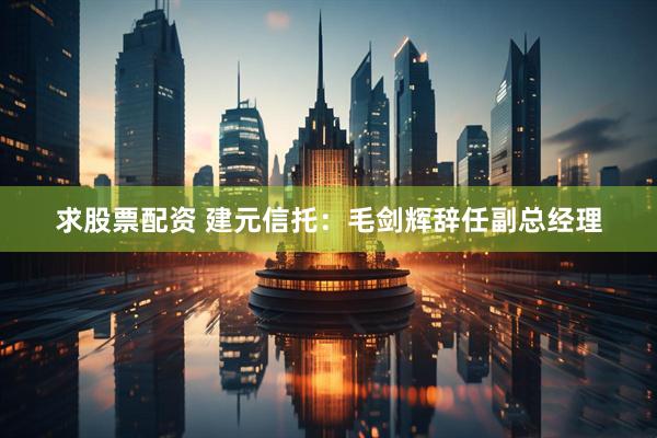 求股票配资 建元信托：毛剑辉辞任副总经理