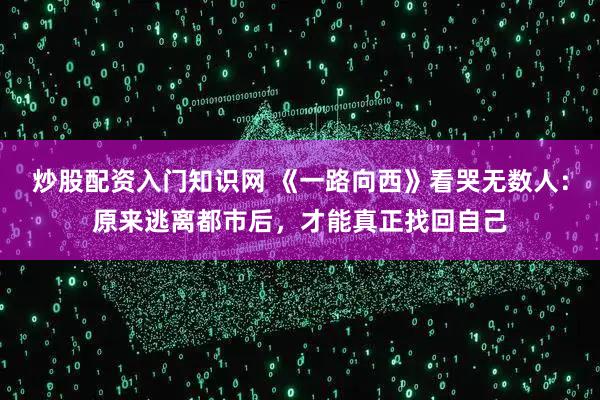 炒股配资入门知识网 《一路向西》看哭无数人：原来逃离都市后，才能真正找回自己